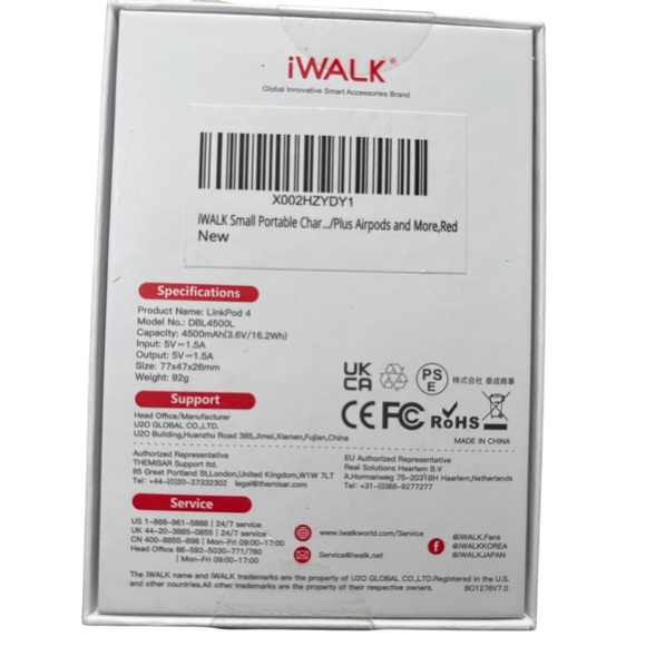 iWALK LinkPod 4 Red Docking Battery iPhone 4500 mAh Compact New - Picture 3 of 3